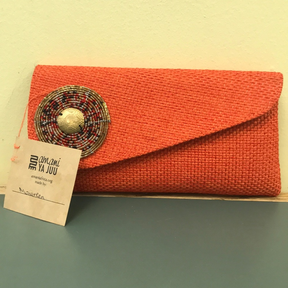 NWT AMANI YA JUU Jute Clutch Handbag